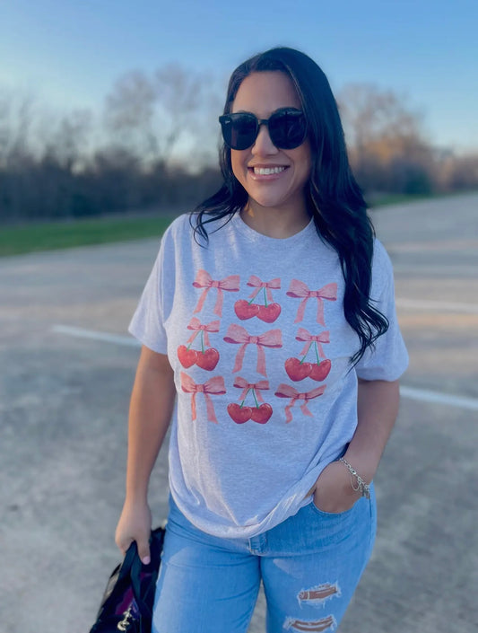 Bows & Cherries Graphic Tee 🎀 🍒