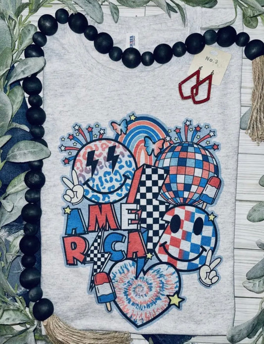 Smiley Patriotic America Graphic