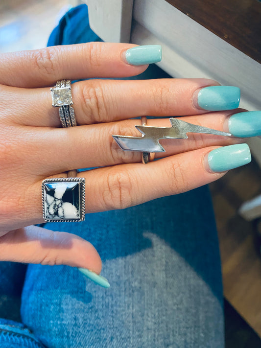 Authentic Sterling Silver Adjustable Bolt Ring