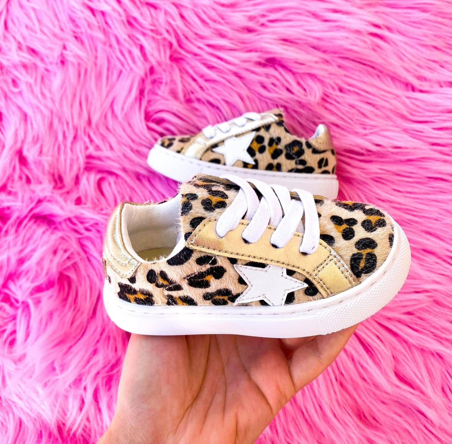 Lace up Cheetah Tennis Shoe